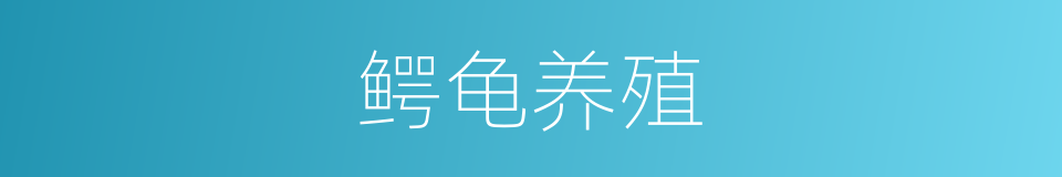 鳄龟养殖的同义词
