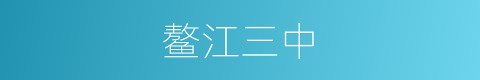 鳌江三中的同义词