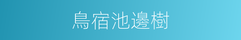 鳥宿池邊樹的同義詞