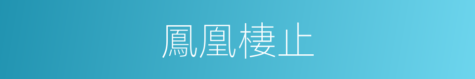 鳳凰棲止的同義詞