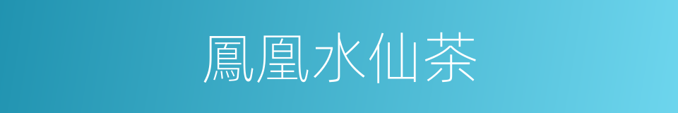 鳳凰水仙茶的同義詞