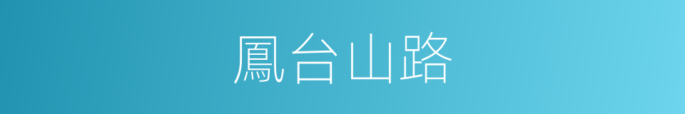 鳳台山路的同義詞
