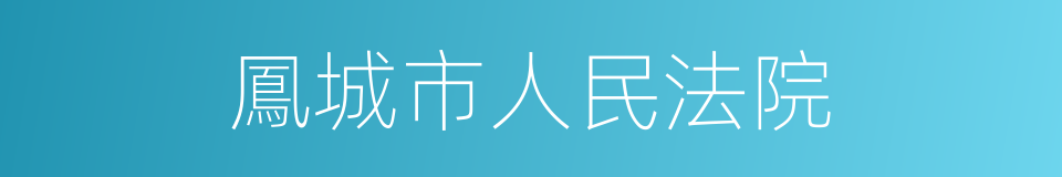 鳳城市人民法院的同義詞