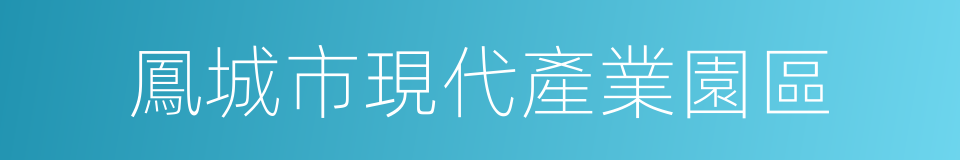 鳳城市現代產業園區的同義詞