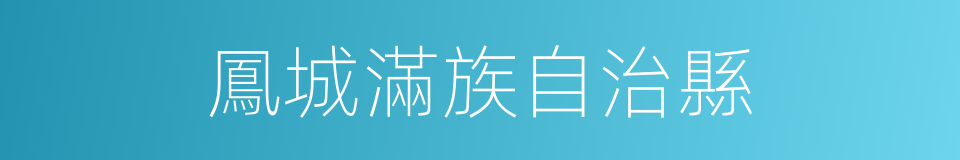 鳳城滿族自治縣的同義詞