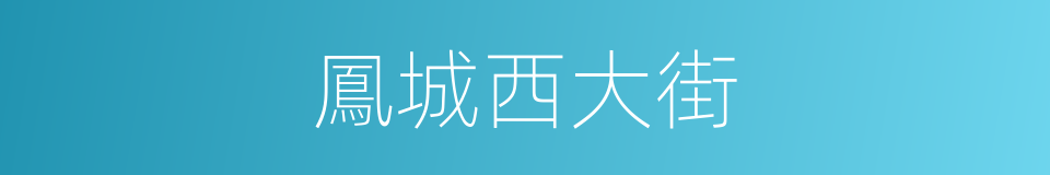 鳳城西大街的同義詞