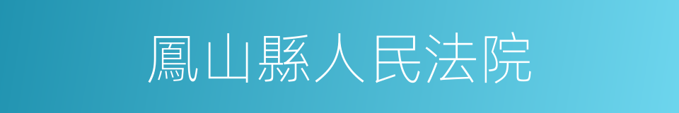 鳳山縣人民法院的同義詞