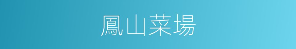 鳳山菜場的同義詞