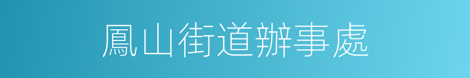 鳳山街道辦事處的同義詞