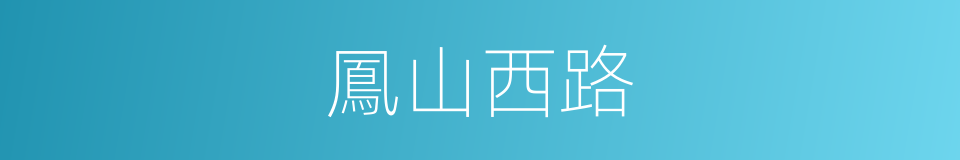 鳳山西路的同義詞