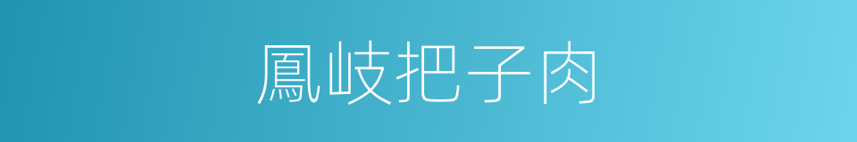 鳳岐把子肉的同義詞