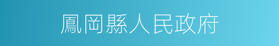 鳳岡縣人民政府的同義詞