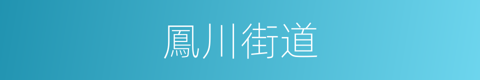 鳳川街道的同義詞