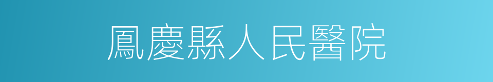 鳳慶縣人民醫院的同義詞