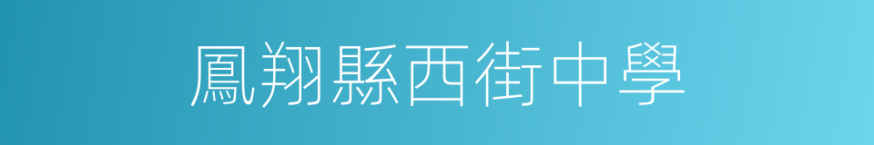 鳳翔縣西街中學的同義詞