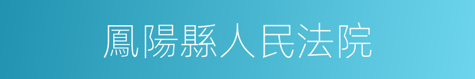 鳳陽縣人民法院的同義詞