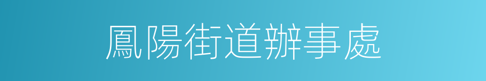 鳳陽街道辦事處的同義詞