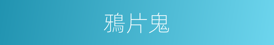 鴉片鬼的意思