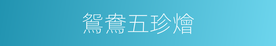 鴛鴦五珍燴的同義詞