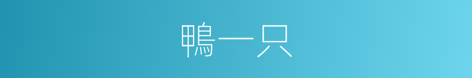 鴨一只的同義詞