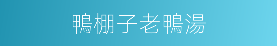 鴨棚子老鴨湯的同義詞