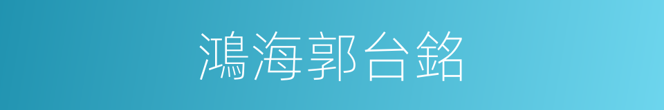 鴻海郭台銘的同義詞