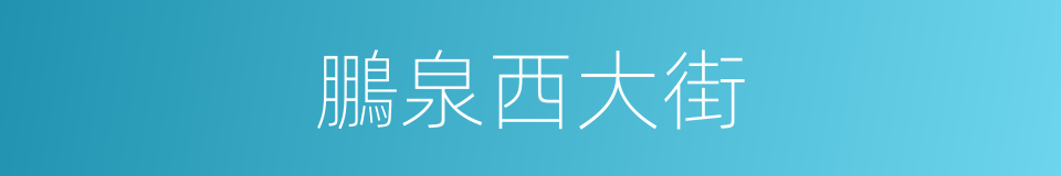 鵬泉西大街的同義詞