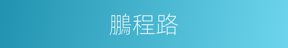 鵬程路的同義詞