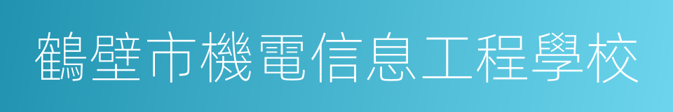 鶴壁市機電信息工程學校的同義詞