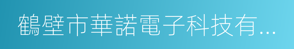 鶴壁市華諾電子科技有限公司的同義詞