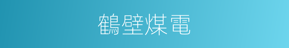 鶴壁煤電的同義詞