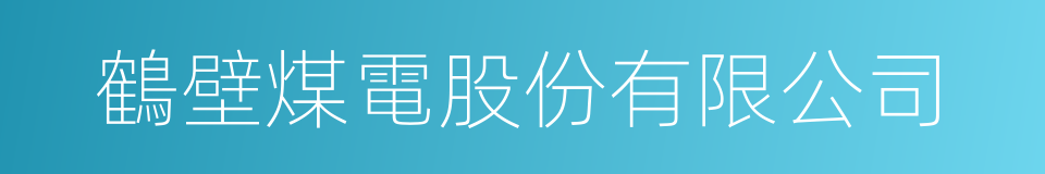 鶴壁煤電股份有限公司的同義詞