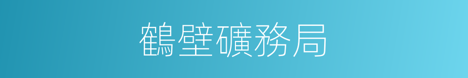 鶴壁礦務局的同義詞