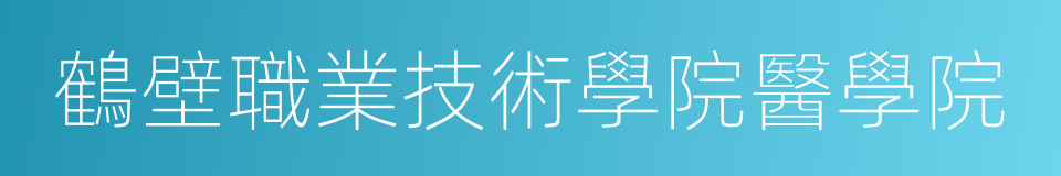 鶴壁職業技術學院醫學院的同義詞