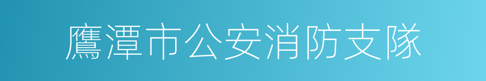 鷹潭市公安消防支隊的同義詞