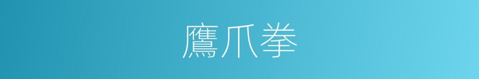 鷹爪拳的同義詞