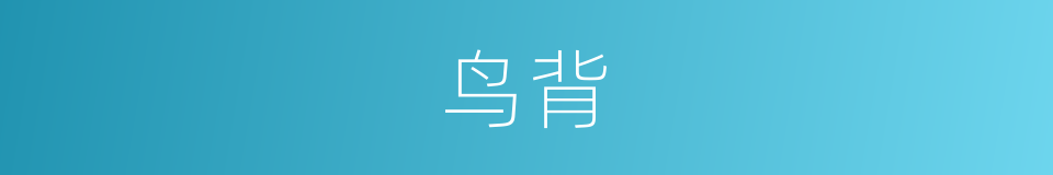 鸟背的意思