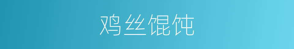 鸡丝馄饨的同义词