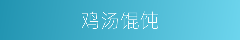 鸡汤馄饨的同义词