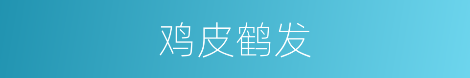 鸡皮鹤发的意思