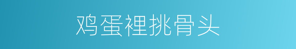 鸡蛋裡挑骨头的同义词