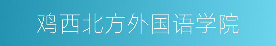 鸡西北方外国语学院的同义词