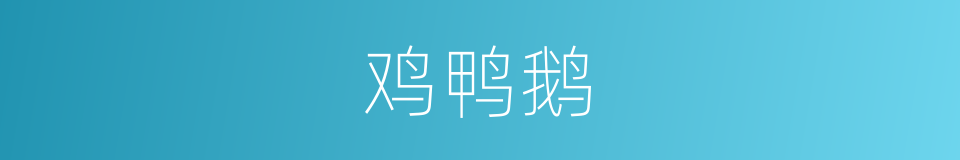 鸡鸭鹅的同义词