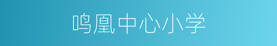 鸣凰中心小学的同义词