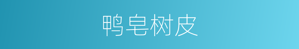 鸭皂树皮的同义词