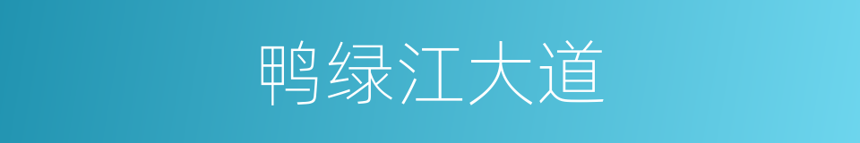 鸭绿江大道的同义词