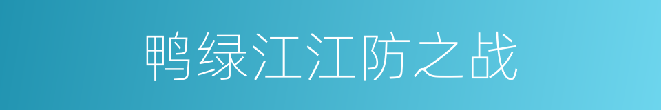 鸭绿江江防之战的同义词