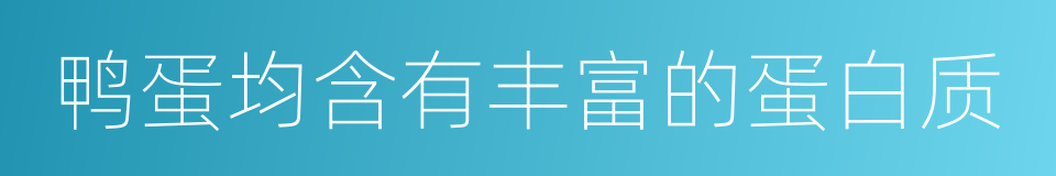鸭蛋均含有丰富的蛋白质的同义词