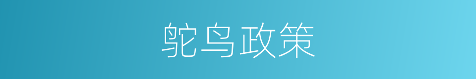 鸵鸟政策的意思