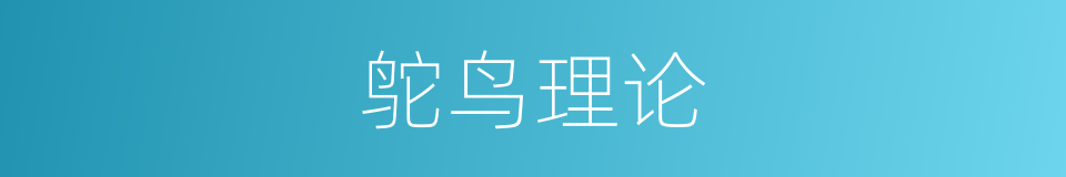 鸵鸟理论的同义词